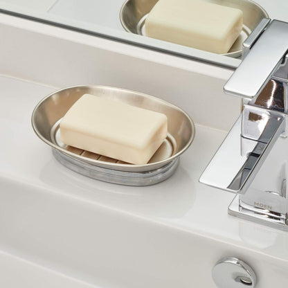 Design Soap Dish for Bathroom Sink, Brushed Stainless Steel