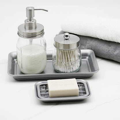 SheeChung Soap Dish for Bathroom Kitchen, Stainless Steel Soap Holder Tray