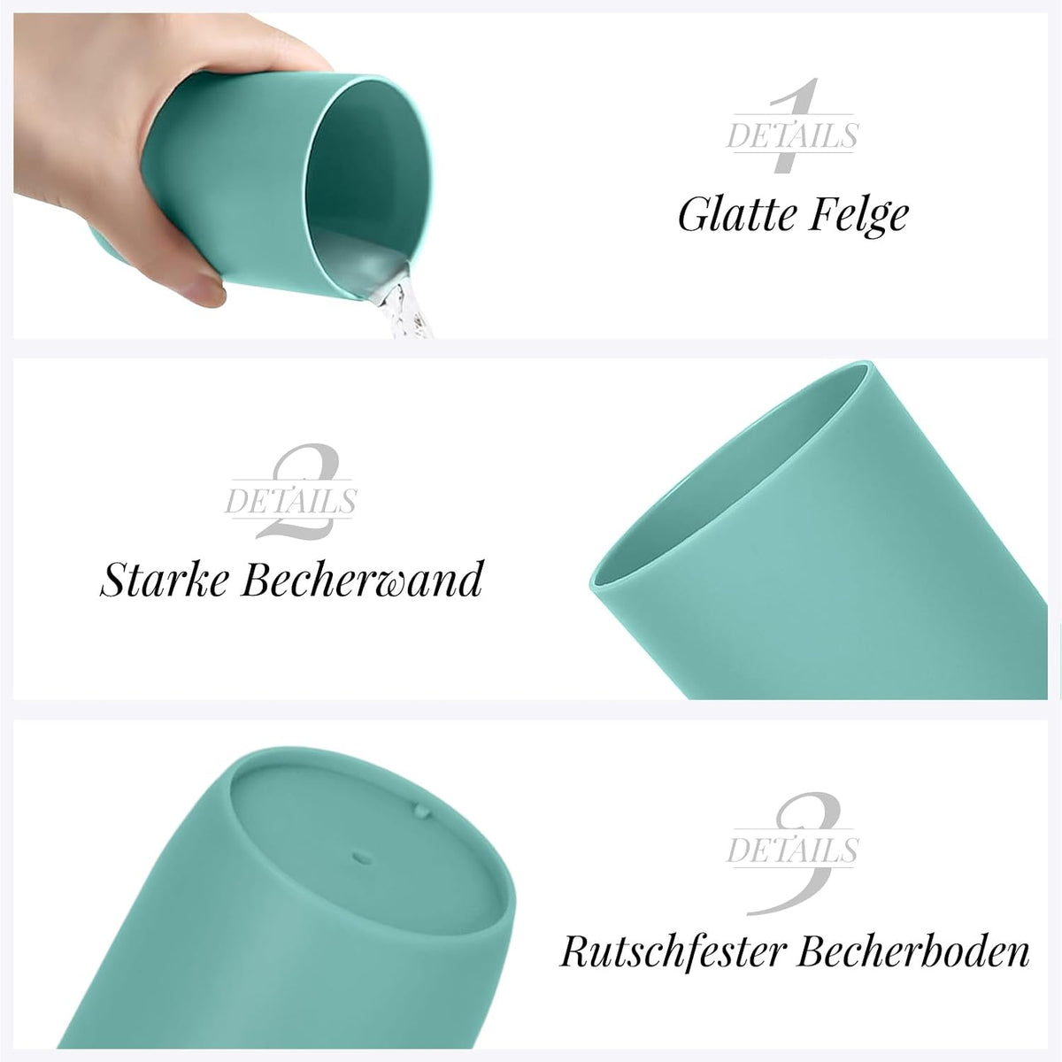4-Pack Plastic Bathroom Tumbler Cups,Stackable Toothbrush & Mouthwash Cups