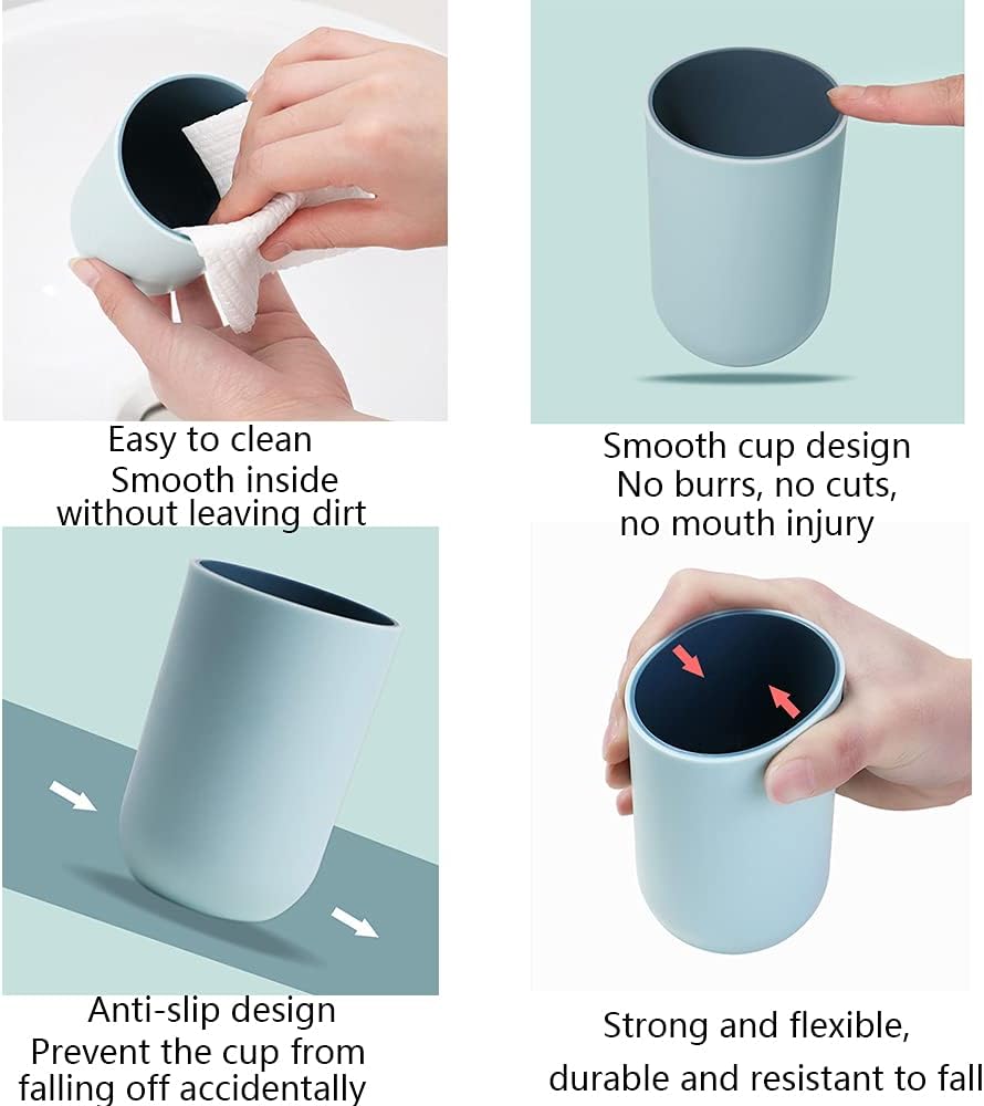 Reusable Drinking Cup Set, Large Capacity Bathroom Toothbrush Cup
