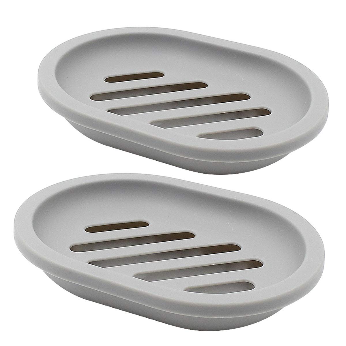 Topsky Soap Dish for Shower, 2pcs Soap Dishes Soap Savers for Bar Soap, Soap Bar Holder Shower with Drip Tray, Plastic Soap Holders with Drain for Kitchen Sink, Easy to Clean, Keeps The Soap Dry