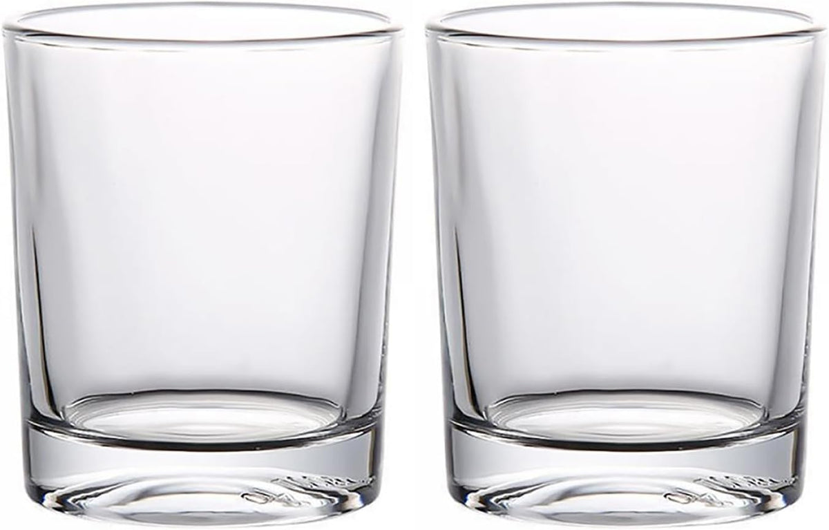 Gaolinci 2 Pcs Classic Clear Cylindrical Glass Mouthwash Cups, Bathroom Brushing Cup, 6 Oz