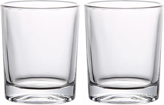 Gaolinci 2 Pcs Classic Clear Cylindrical Glass Mouthwash Cups, Bathroom Brushing Cup, 6 Oz