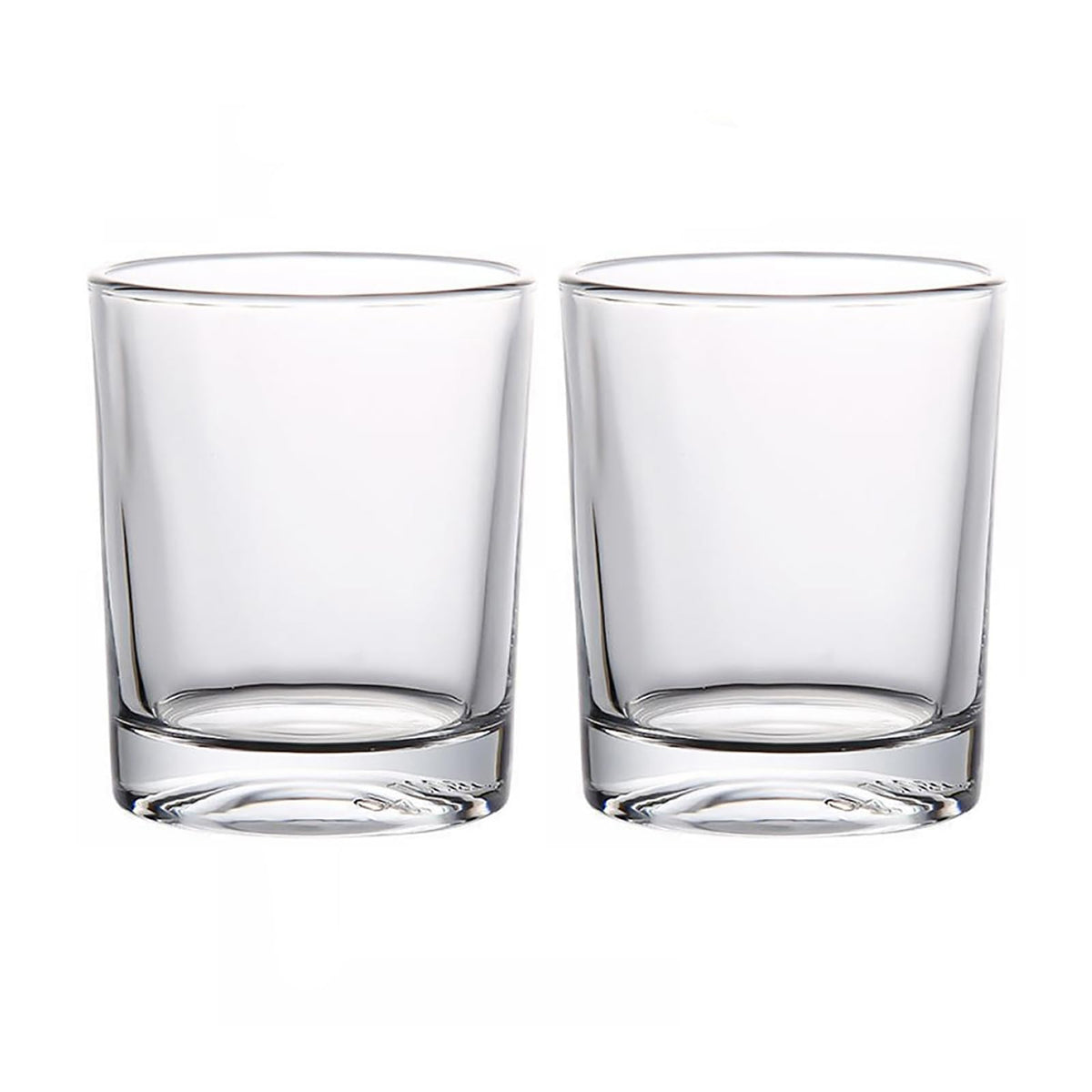 Gaolinci 2 Pcs Classic Clear Cylindrical Glass Mouthwash Cups, Bathroom Brushing Cup, 6 Oz