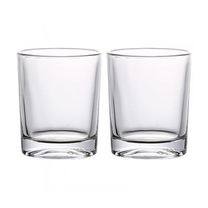 Gaolinci 2 Pcs Classic Clear Cylindrical Glass Mouthwash Cups, Bathroom Brushing Cup, 6 Oz