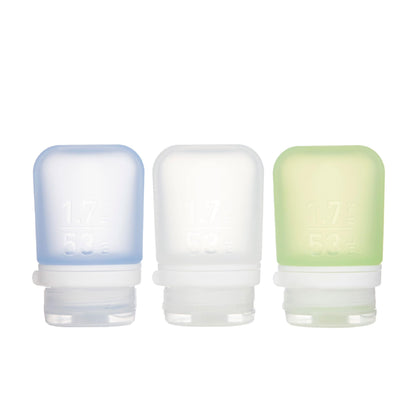 humangear GoToob+ 3-Pack, Small (1.7 fl oz), Clear/Purple/Teal