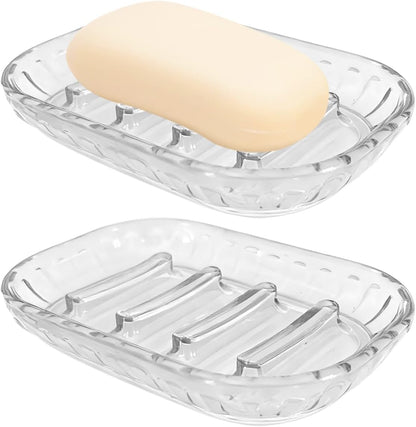 2 Pack Soap Dish Holder for Bar Soap, Bathroom Soap Dishes Bar Soap Holder