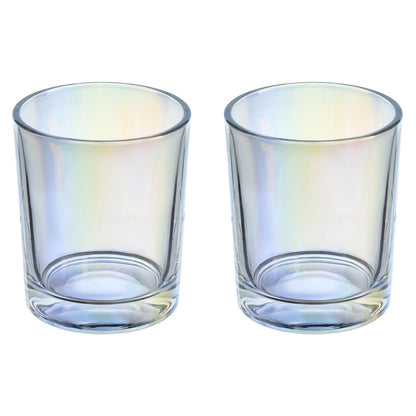 Gaolinci 2 Pcs Classic Clear Cylindrical Glass Mouthwash Cups, Bathroom Brushing Cup, 6 Oz