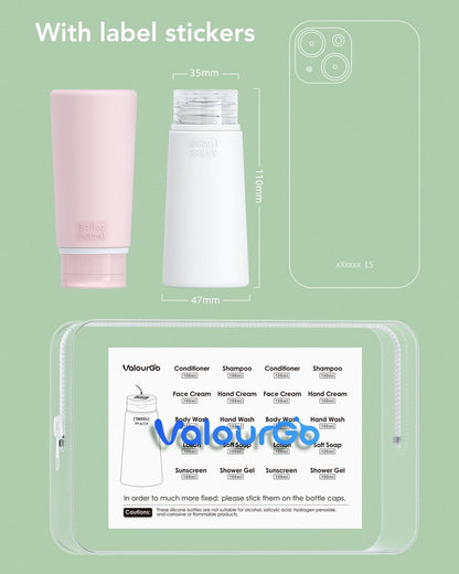 TakeToday Travel Bottles for Toiletries 3.4oz 4 Pack, TSA Leak Proof