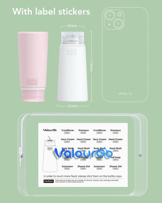 TakeToday Travel Bottles for Toiletries 3.4oz 4 Pack, TSA Leak Proof