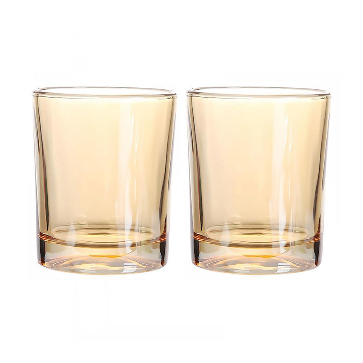 Gaolinci 2 Pcs Classic Clear Cylindrical Glass Mouthwash Cups, Bathroom Brushing Cup, 6 Oz