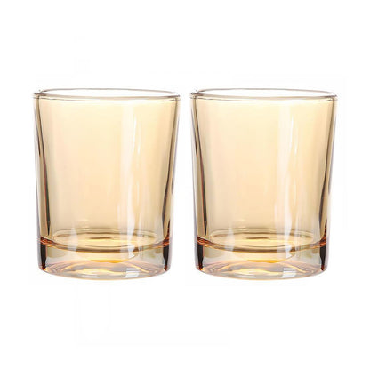 Gaolinci 2 Pcs Classic Clear Cylindrical Glass Mouthwash Cups, Bathroom Brushing Cup, 6 Oz