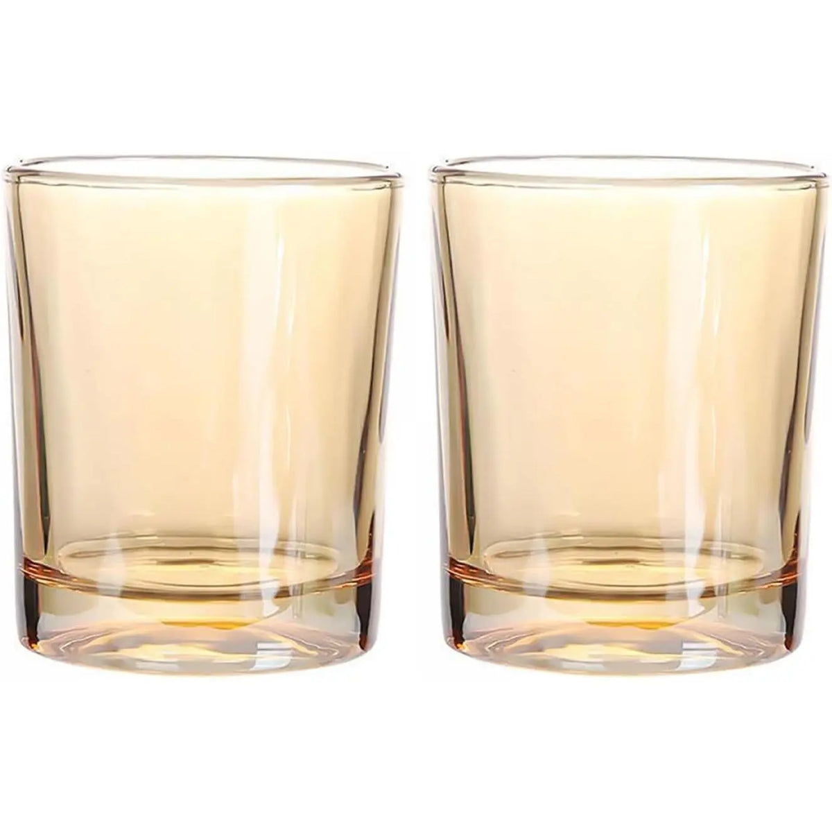 2 Pcs Classic Clear Cylindrical Glass Mouthwash Cups, Bathroom Brushing Cup, 6 Oz