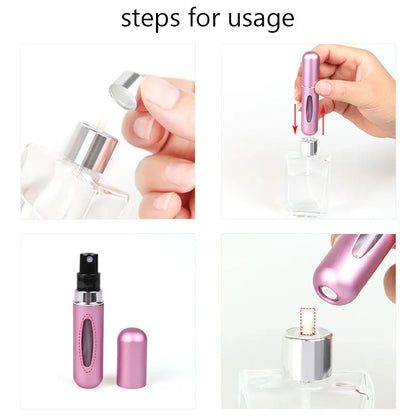 5ml Perfume Refill Bottle Portable Mini Refillable Spray Jar Scent Pump Empty Cosmetic Containers Atomizer for Travel Tool Hot Refillable Spray Bottles