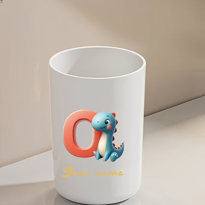 Customized Name Water Cup, Personalized Toothbrush Cup, Creative Dinosaur Letter Print, Couple Solid Color Mouthwash Cup, Holiday Camping Necessities, Suitable for Home, Travel and School, Personalized Gifts for Friends and Partners.