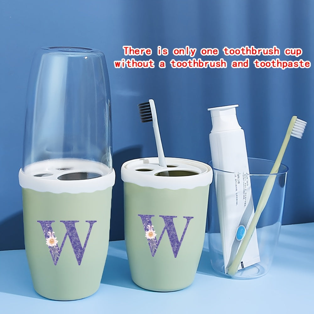 Toothbrush Cup, Portable Travel Mouthwash Cup, Dual-cup Design Multi-functional Mouthwash Cup, Lightweight and Hygienic, Essential for Travel Accommodations, Ideal for Short-term Hotel Stays, "Z" Is One of the 26 Letters No Other Meaning