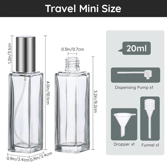 2 Pcs 20ml Refillable Perfume Bottle Travel,Empty Glass Spray Bottles Atomizer,Mini Pocket Leakproof Fine Mist Sprayer for Perfume Cologne Dispenser Fragrance Container Set Travel Accessory,Home DIY tool,Hand tool,Tool kit set,Halloween Decor Gifts