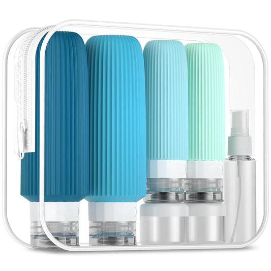 16 Pack Travel Bottles Set, TSA Approved Leak Proof  Squeezable Containers for Toiletries, Refillable Travel Accessories for Conditioner, Shampoo, Lotion &  Wash Accessories