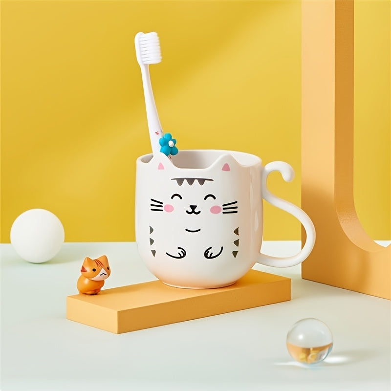 1pc Cute Cartoon Cat Mug - Creative Gift Box, Gift for World's Best Teacher Appreciation Perfect for Home And Travel - Thickened Wash Cup for Toothbrush