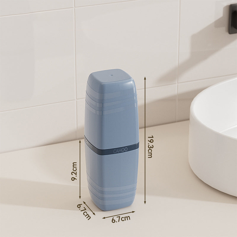 1pc 3-In-1 Portable Toothbrush Case, Travel Toothbrush Holder with Toothpaste Cup And Lid, Freestanding Plastic Toothbrush Storage Box, Travel Companion for Camping Business Trip Home Use, Oral Care Organizer Bathroom Additions
