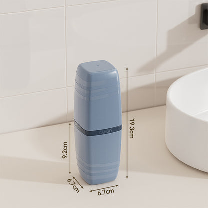 1pc 3-In-1 Portable Toothbrush Case, Travel Toothbrush Holder with Toothpaste Cup And Lid, Freestanding Plastic Toothbrush Storage Box, Travel Companion for Camping Business Trip Home Use, Oral Care Organizer Bathroom Additions