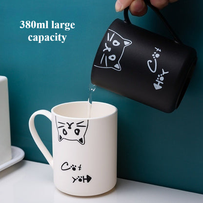 1pc Home Mouthwash Cups, Creative Couple Cat Toothbrush Cups, Cute Brushing Cups, Bathroom Plastic Washbasin Cups, Halloween And Christmas Gifts