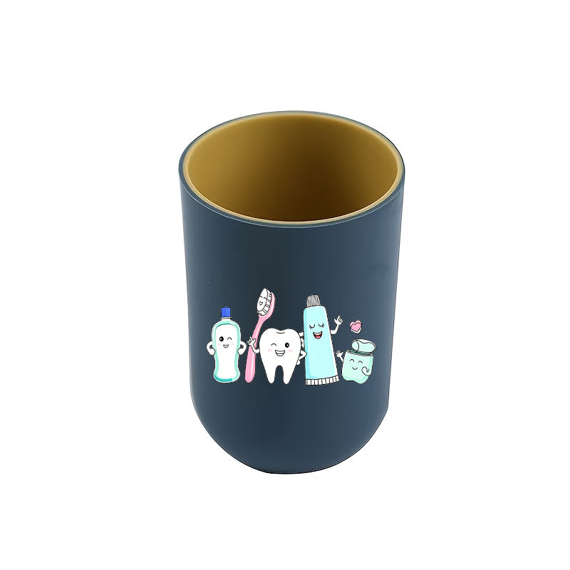 1pc Cup (Excluding Toothbrush And Toothpaste) Cute Cartoon Mouthwash Cup, Suitable for Families of 4, Couples, Modern Bathroom, Hygienic Toothbrush Storage, Minimalist Style, Essential Multi-Purpose Container for Small Spaces