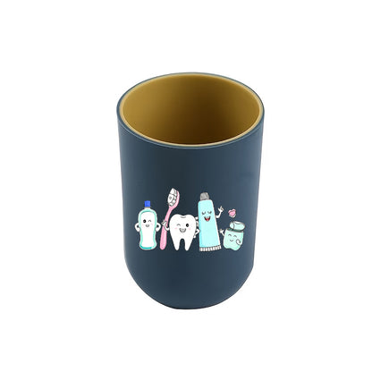 1pc Cup (Excluding Toothbrush And Toothpaste) Cute Cartoon Mouthwash Cup, Suitable for Families of 4, Couples, Modern Bathroom, Hygienic Toothbrush Storage, Minimalist Style, Essential Multi-Purpose Container for Small Spaces