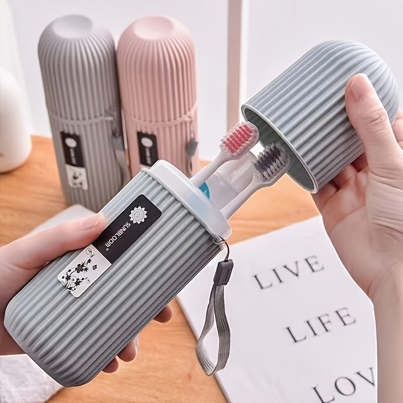 A Multifunctional Travel Toothbrush And Toothpaste Storage Box, Featuring a Sealed Design That Can Hold Both Toothbrush And Toothpaste Simultaneously. It Also Serves As a Rinsing Cup