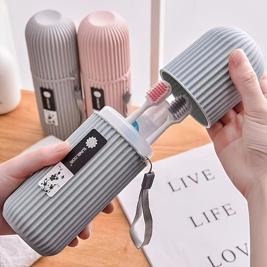 A Multifunctional Travel Toothbrush And Toothpaste Storage Box, Featuring a Sealed Design That Can Hold Both Toothbrush And Toothpaste Simultaneously. It Also Serves As a Rinsing Cup