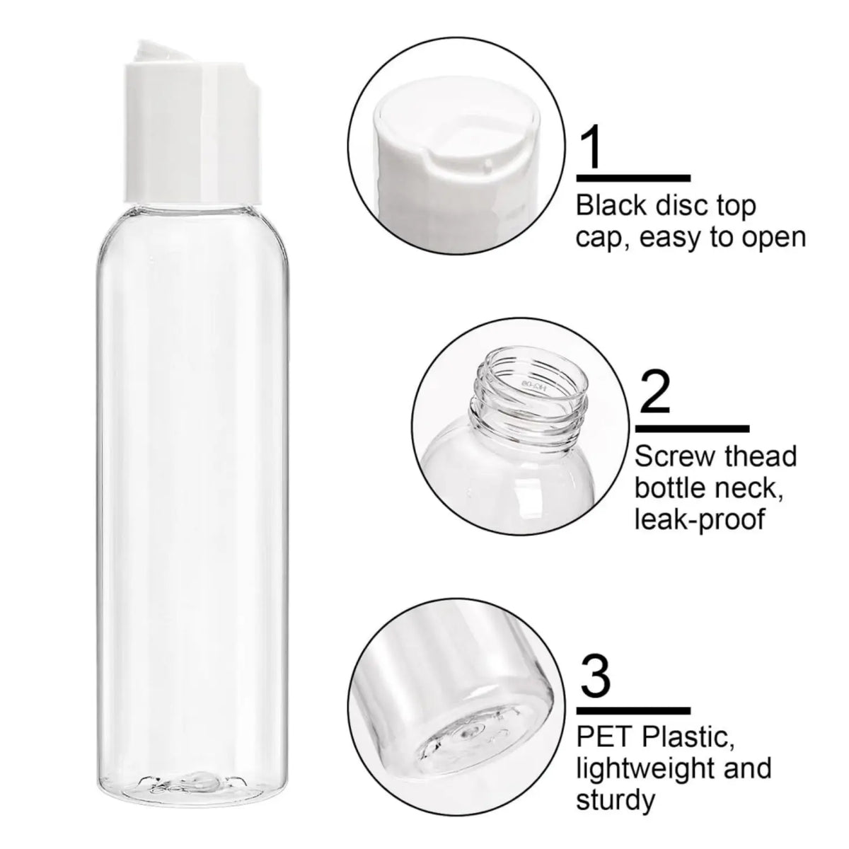 30Pcs 4oz Empty Plastic Travel Bottles with Flip Cap for Toiletries Leak Proof Squeezable Travel Size Containers Travel Essentials Accessories - Home Improvement.