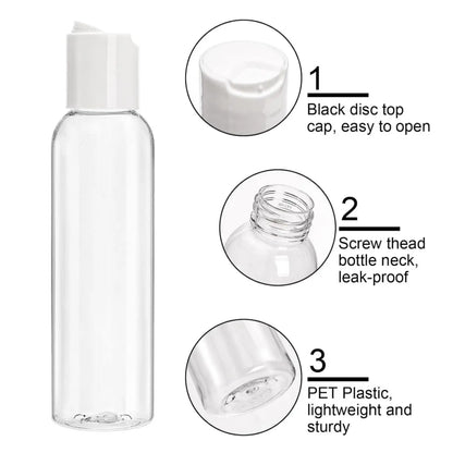 30Pcs 4oz Empty Plastic Travel Bottles with Flip Cap for Toiletries Leak Proof Squeezable Travel Size Containers Travel Essentials Accessories - Home Improvement.