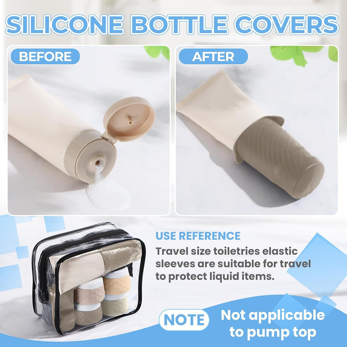 Silevoler 16Pack Travel Bottles for Toiletries, Bottles, Jars, and Covers