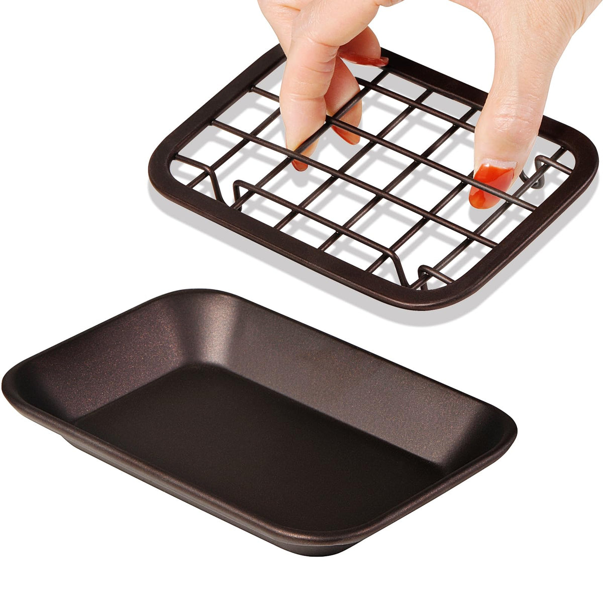 SheeChung Soap Dish for Bathroom Kitchen, Stainless Steel Soap Holder Tray