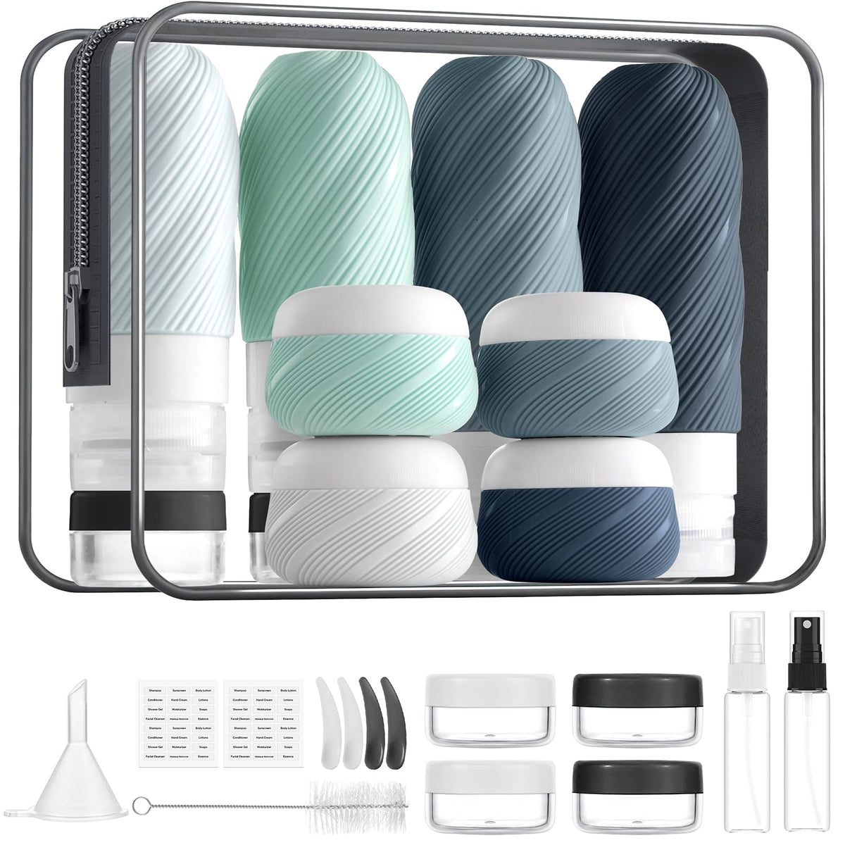 LitBear 23 Pack TSA Approved Travel Bottles for Toiletries, Leak Proof