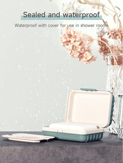 Doter Travel Soap Holder with Lid - Draining Soap Box for Shower -Compact Travel Soap Case Leak-Proof Design for Camping, Hiking, Gym & Outdoor Use | Keeps Soap Dry & Hygienic