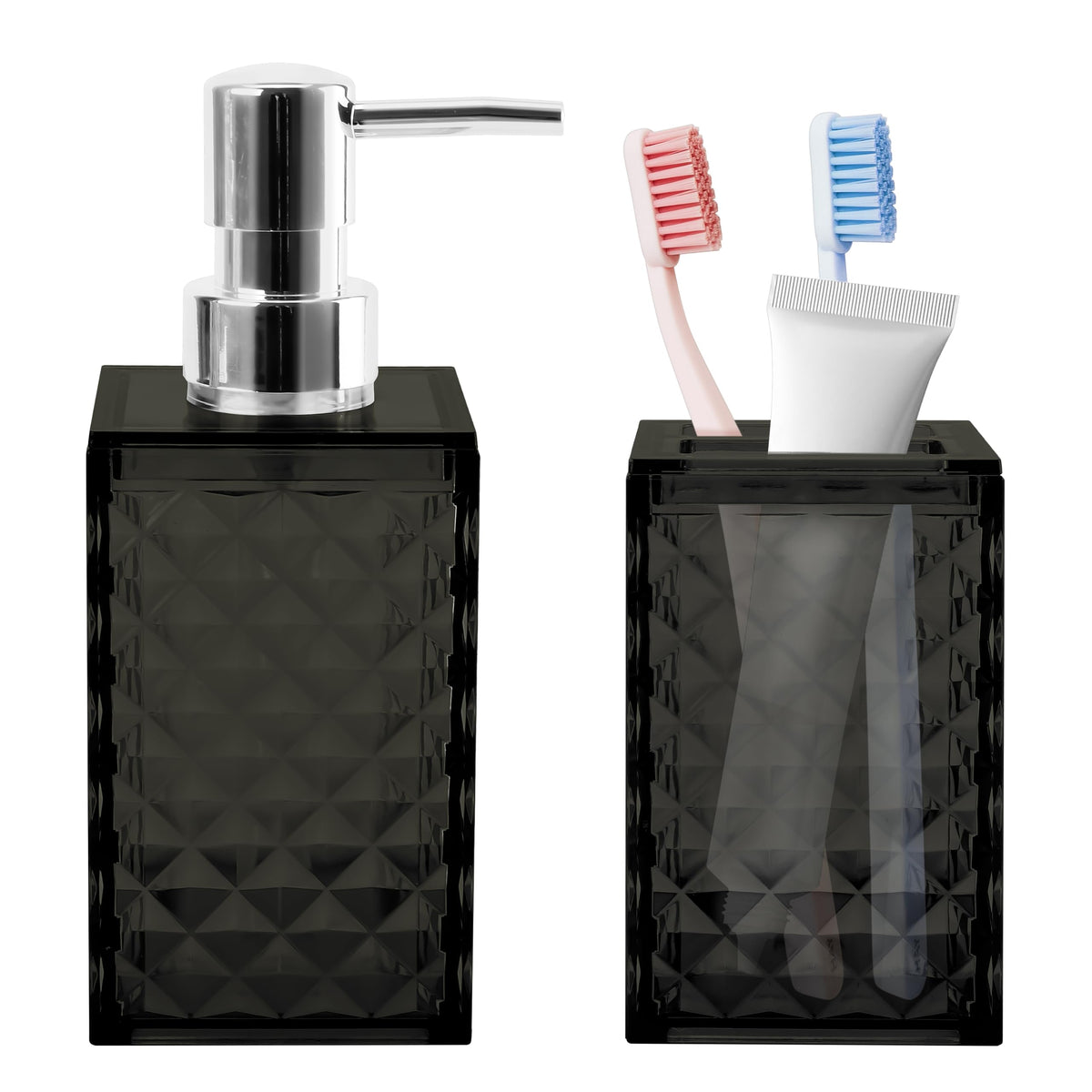 4 PCS Blue Bathroom Accessory Set,Plastic Bathroom Accessories Sets