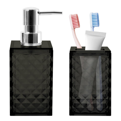 4 PCS Blue Bathroom Accessory Set,Plastic Bathroom Accessories Sets