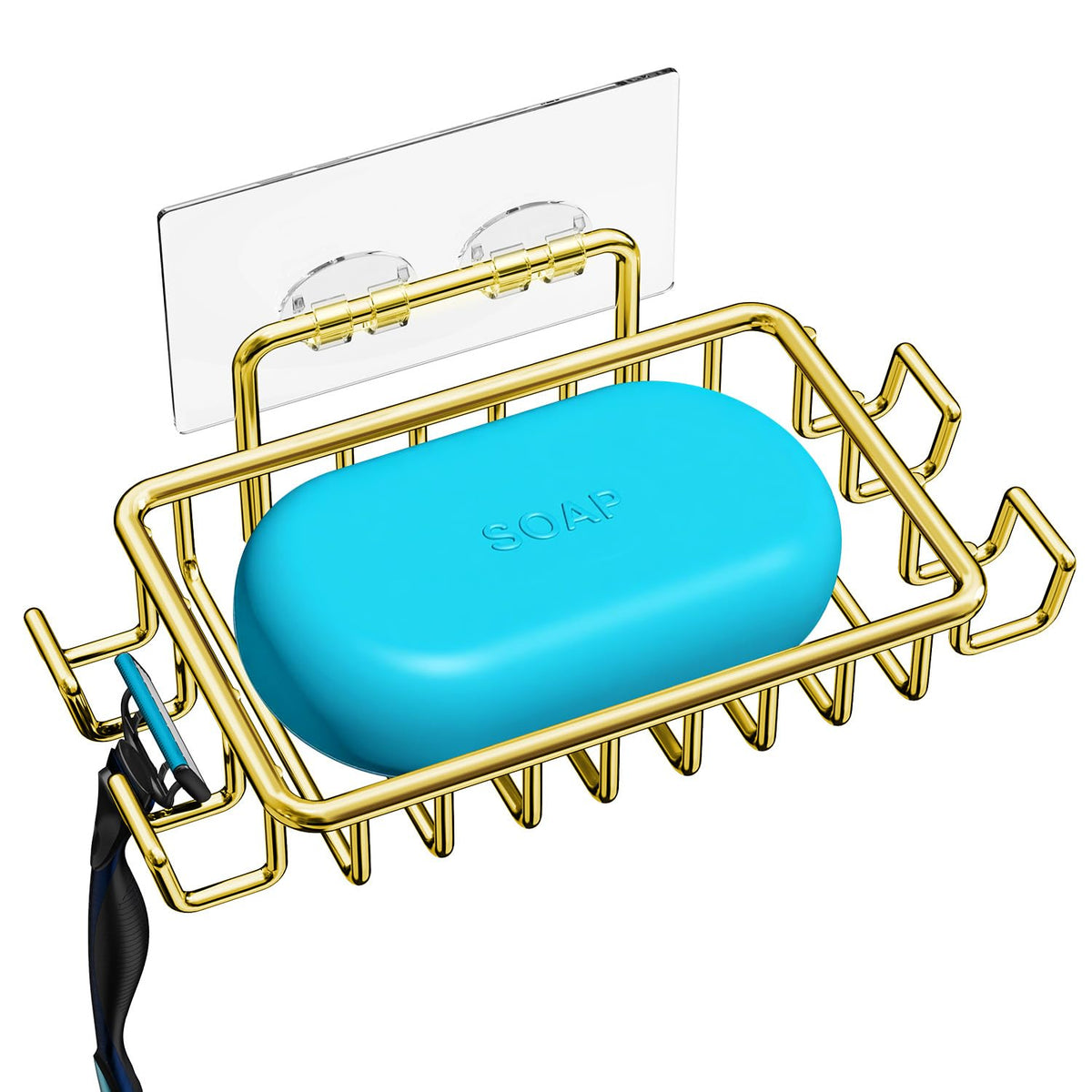 Nieifi Bar Soap Holder for Shower Wall, Adhesive Soap Dish for Bathroom