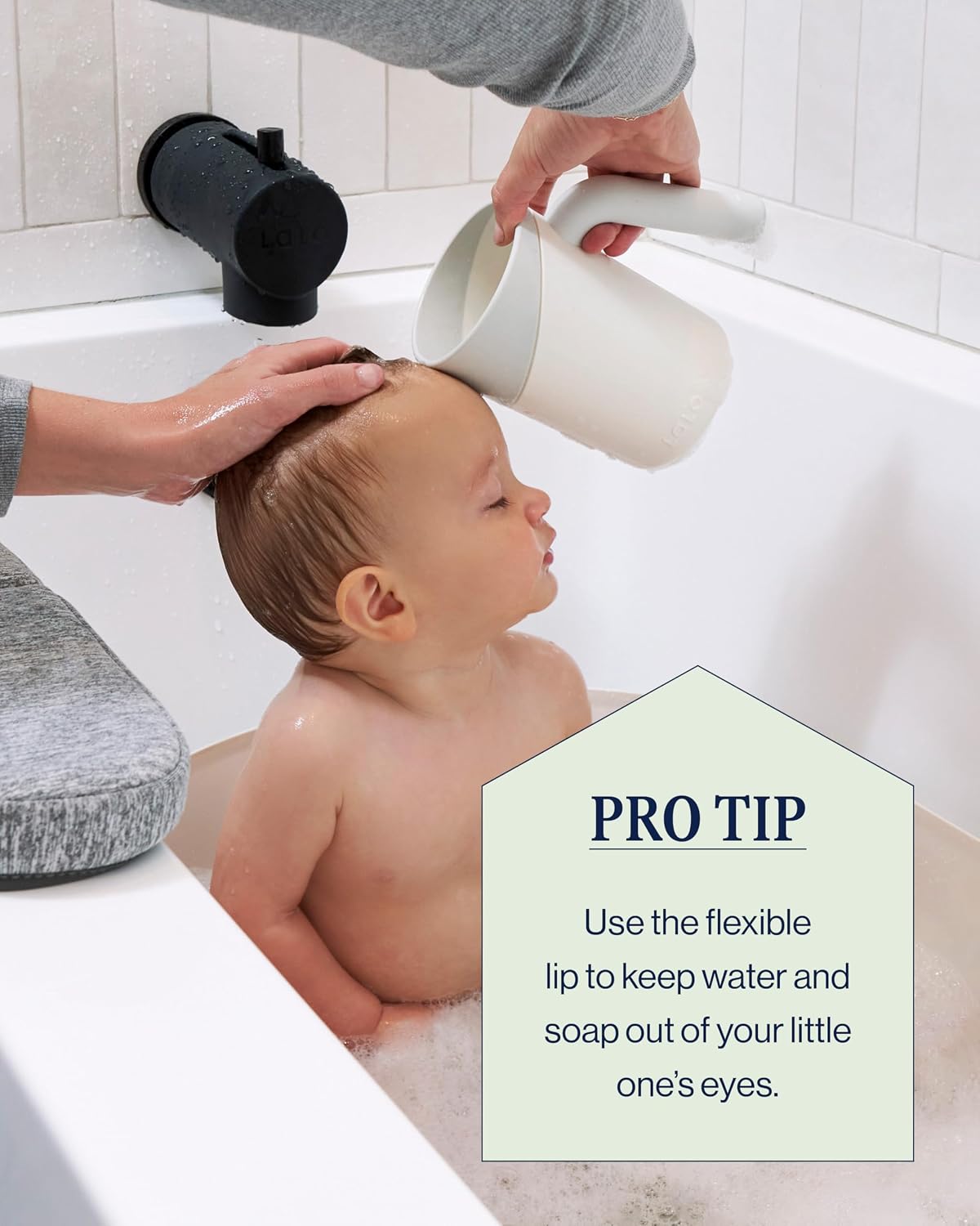 Lalo Baby Bath Rinse Cup with Handle for Easy Grip, Tear-Free Bathing