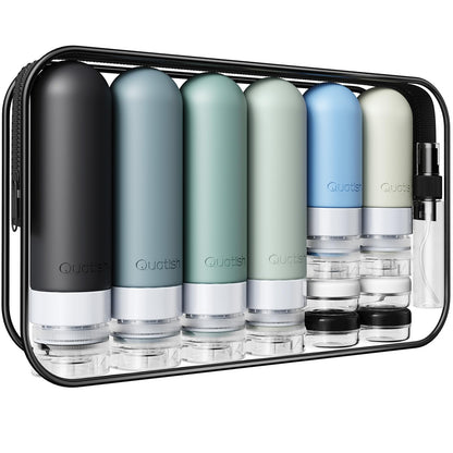 20 Pack Travel Bottles for Toiletries, Original Patented, TSA Approved Travel Size Containers, Leak Proof Silicone Shampoo and Conditioner Bottles Women & Men, Airplane Cruise Essentials, Black