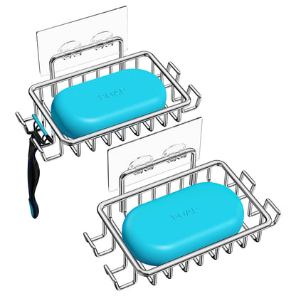 Nieifi Bar Soap Holder for Shower Wall, Adhesive Soap Dish for Bathroom