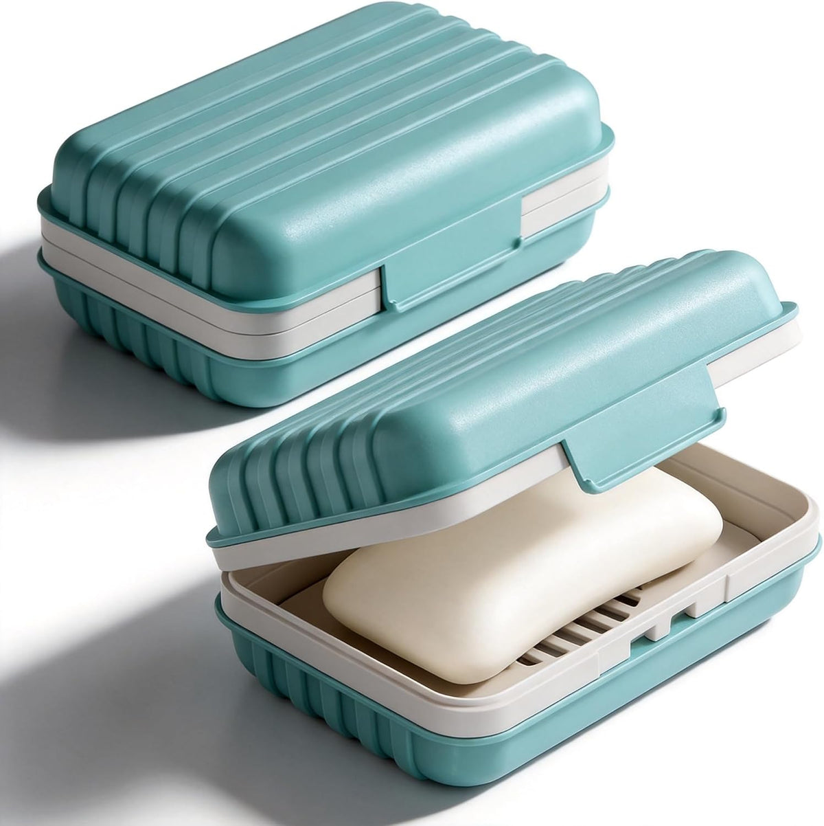 Doter Travel Soap Holder with Lid - Draining Soap Box for Shower -Compact Travel Soap Case Leak-Proof Design for Camping, Hiking, Gym & Outdoor Use | Keeps Soap Dry & Hygienic