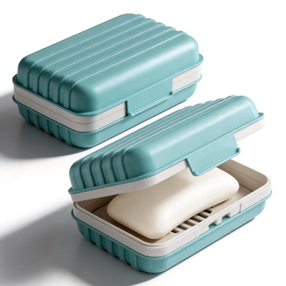 Doter Travel Soap Holder with Lid - Draining Soap Box for Shower -Compact Travel Soap Case Leak-Proof Design for Camping, Hiking, Gym & Outdoor Use | Keeps Soap Dry & Hygienic