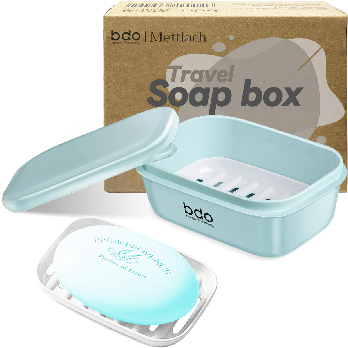 Doter Travel Soap Holder with Lid - Draining Soap Box for Shower -Compact Travel Soap Case Leak-Proof Design for Camping, Hiking, Gym & Outdoor Use | Keeps Soap Dry & Hygienic