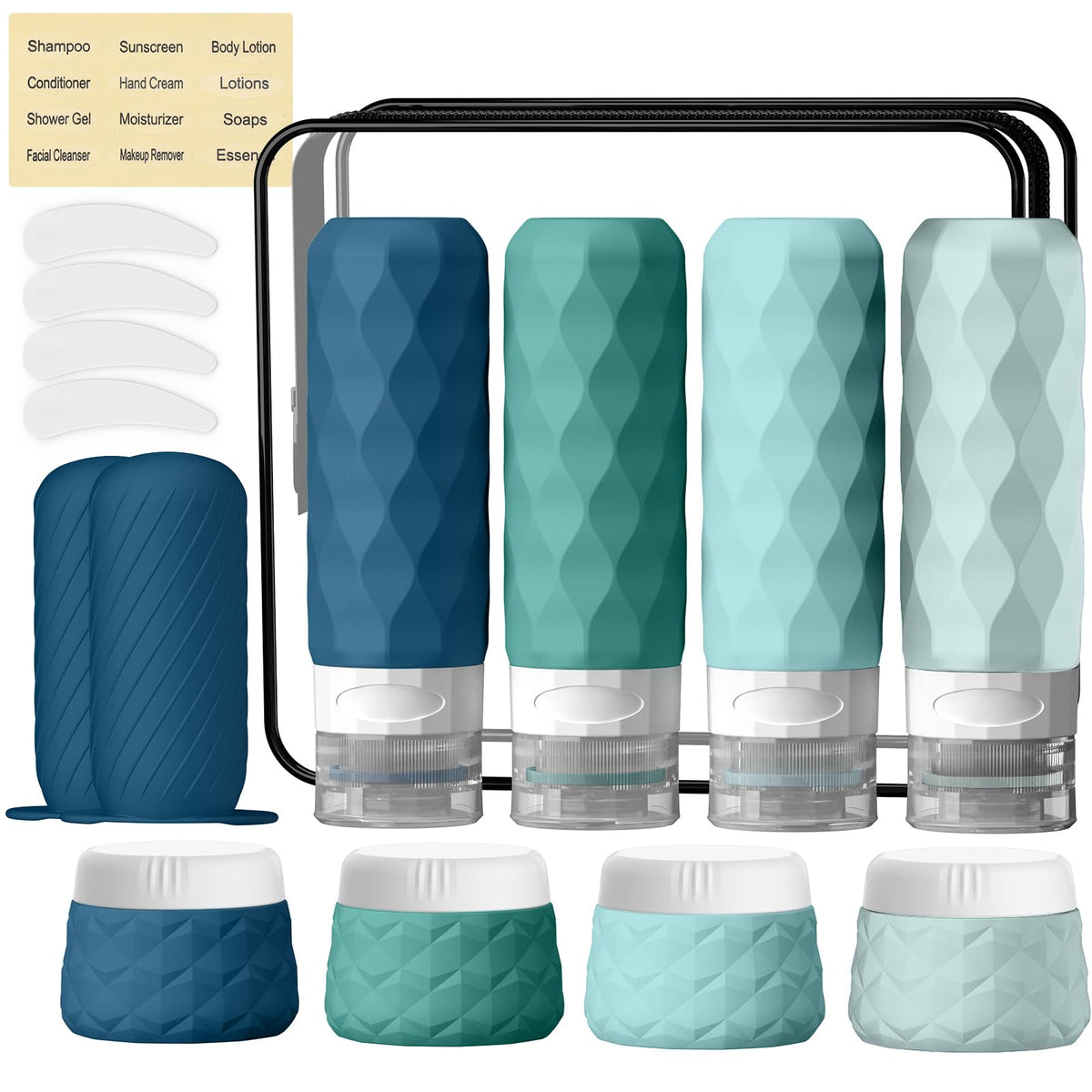 Silevoler 16Pack Travel Bottles for Toiletries, Bottles, Jars, and Covers