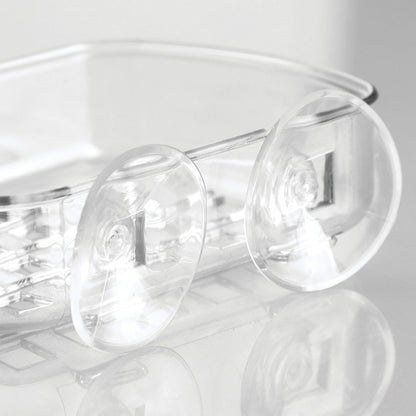 iDesign BPA-Free Plastic Suction Bar Soap Dish - 5.25" x 4" x 2", Clear,19600