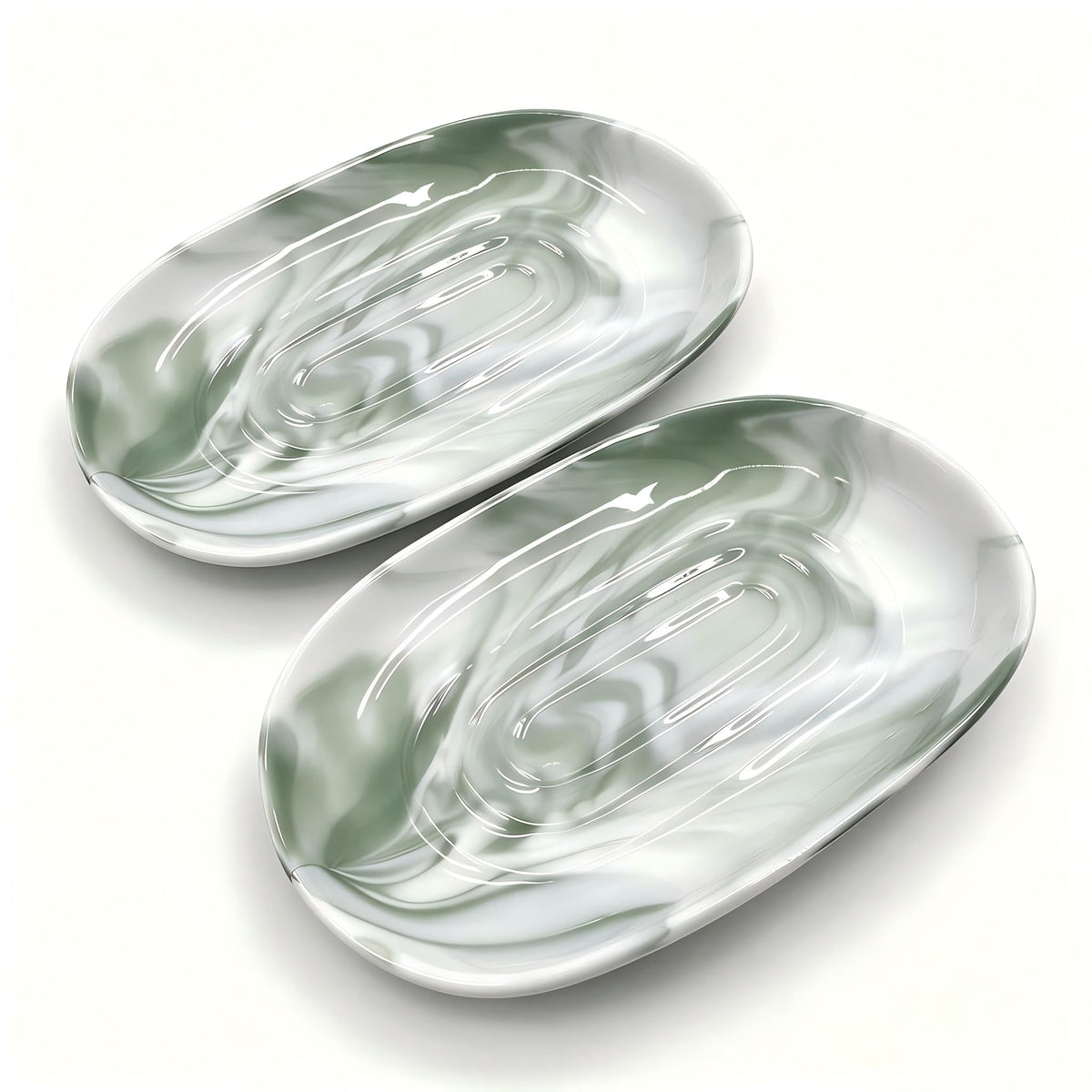 Ceramic Marble Pattern Soap Dish, Textured Raised Soap Saver Tray for Shower Bathroom Kitchen Sink Vanity, Easy to Clean Multi-Use Holder for Bar Soap Jewelry Rings Keys, White (1 Pack)