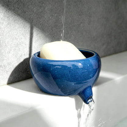 Self Draining Soap Dish, Drain Soap Holder for Bathroom Kitchen Sink Shower