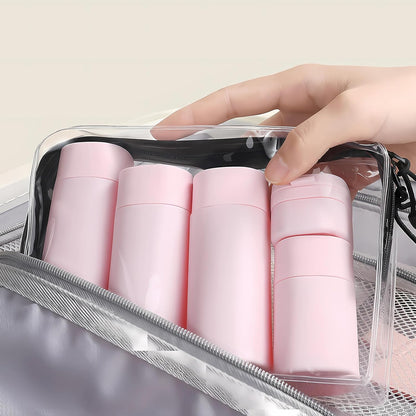 Travel Bottles for Toiletries, 5 Pack Travel Size Containers, TSA Approved Leak Proof - Silicone Toiletry Containers with Clear Bag for Shampoo, Conditioner & Lotion, Travel Essentials